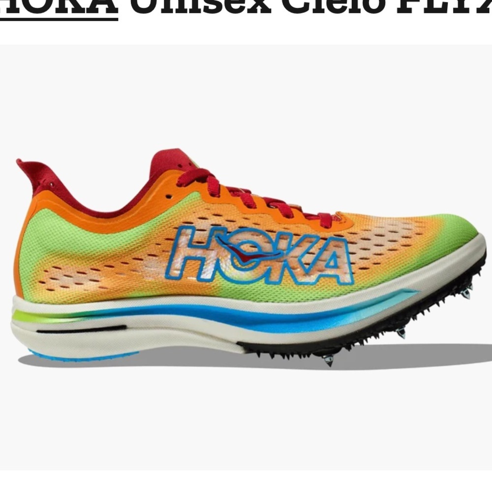 Hoka cielo flyx sneakers red orange women’s 9 men’s 7.5 NWOB